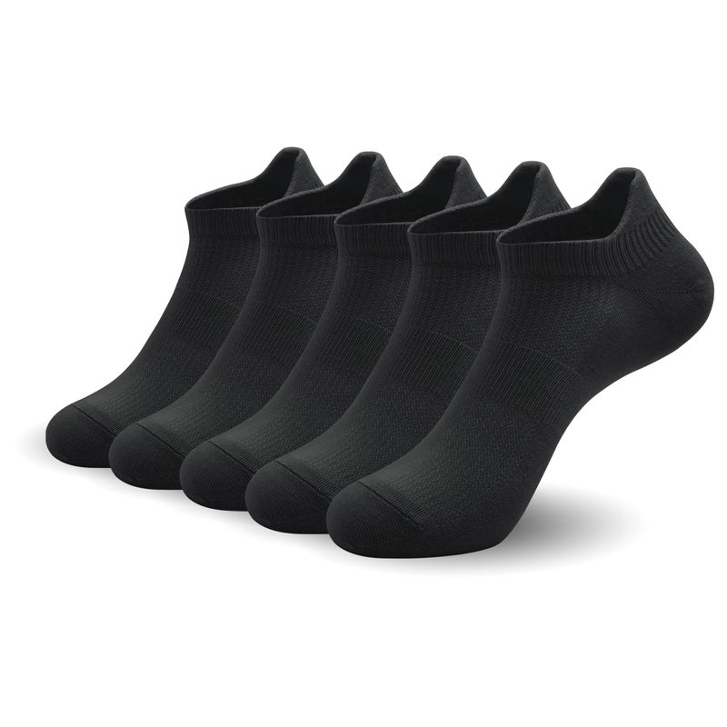 SERISIMPLE Women Ultra Thin Socks Viscose Bamboo Low Cut No Show Ventilating Low Ankle Anti Odor Arch Support Mesh Socks 5 Pairs (m, Black) - Image 1